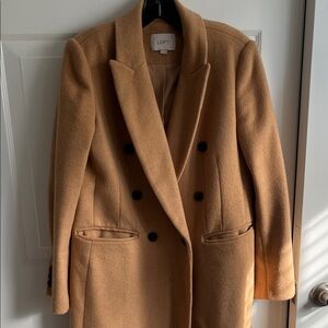 LOFT Women's Camel Double-Breasted Blazer